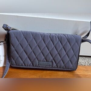 Vera Bradley Gray Quilted Wristlet Clutch